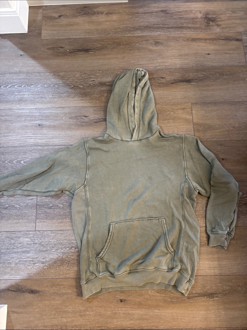 aerie Olive Green Women's Hooded Pullover Sweatshirt